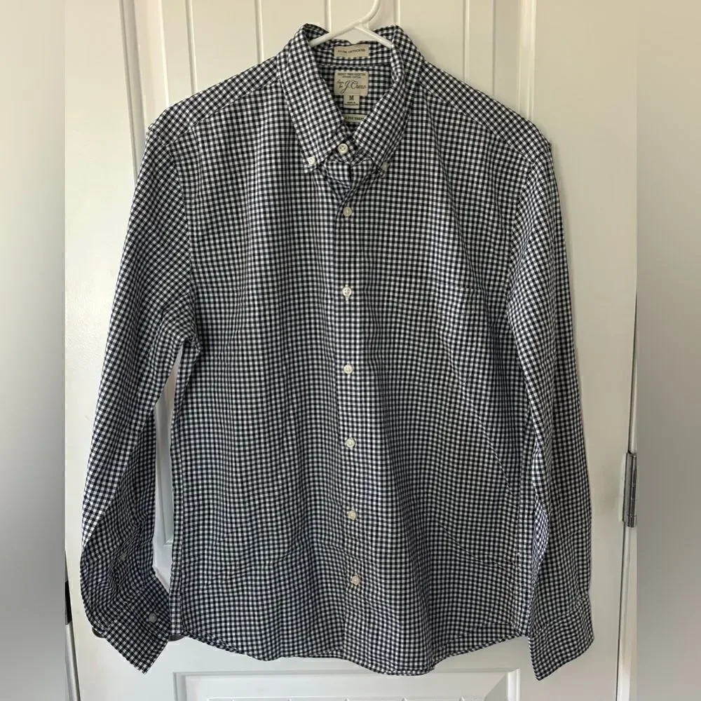 J.Crew Slim Untucked Secret Wash Organic Cotton Poplin Shirt New !